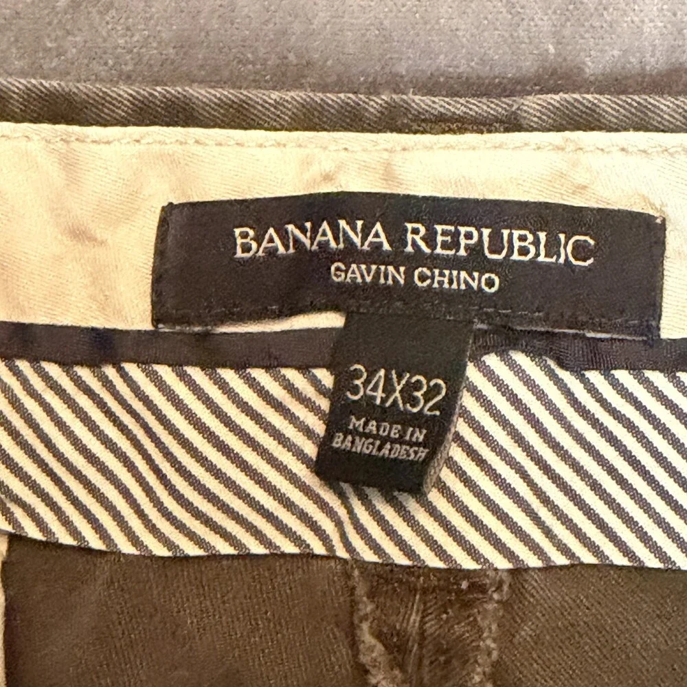 Banana Republic Pants Mens 34x31 Brown Cotton Twill Chino Regular Straight Leg